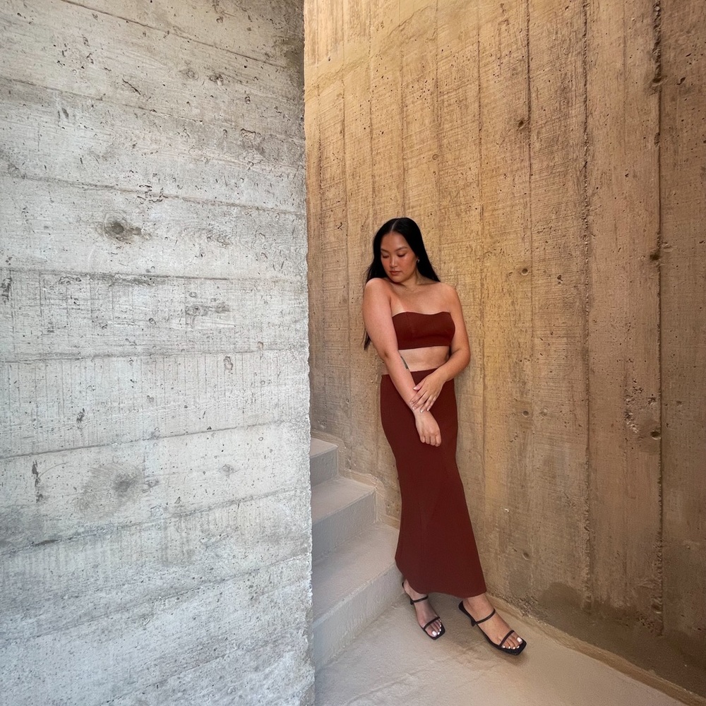 Free People Maxi Tube Brown Matching Set - Picture 4 of 4